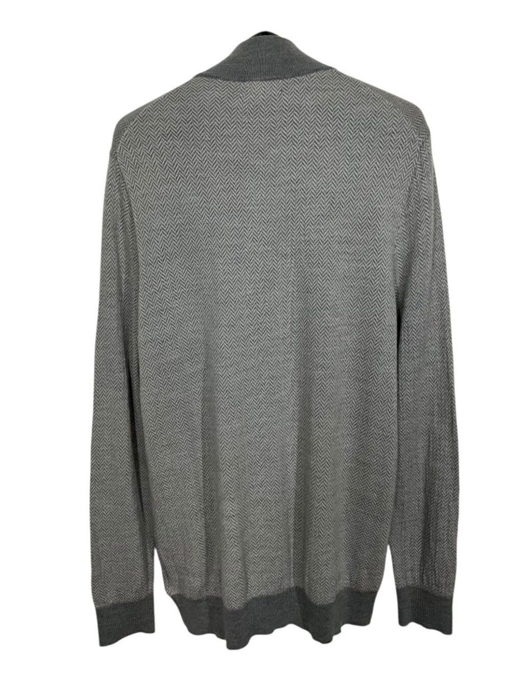 Brooks Brothers Merino Wool Quarter Zip Pullover Sweater XL Gray - Picture 3 of 13